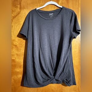 24/7 Comfort Apparel Charcoal Twist Hem Tee